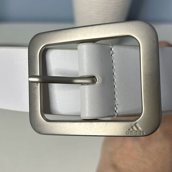 Adidas Solid Debossed Men’s White Golf Belt 36 38 - Picture 8 of 8